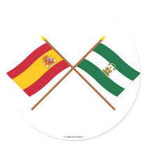 Crossed flags of Spain and Andalucía Stickers