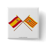 Crossed flags of Spain and Aragón buttons