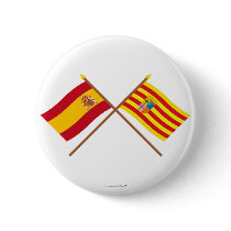 Crossed flags of Spain and Aragón Button