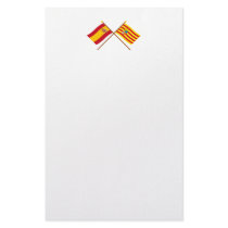 Crossed flags of Spain and Aragón Customized Stationery