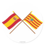 Crossed flags of Spain and Aragón stickers