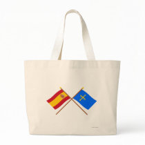 Crossed flags of Spain and Asturias Tote Bag
