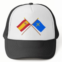 Crossed flags of Spain and Asturias Trucker Hat