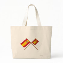 Crossed flags of Spain and Castilla-La Mancha Canvas Bags