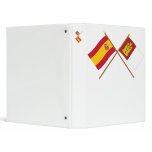 Crossed flags of Spain and Castilla-La Mancha Vinyl Binder