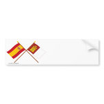 Crossed flags of Spain and Castilla-La Mancha Bumper Stickers