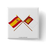 Crossed flags of Spain and Castilla-La Mancha buttons