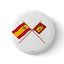 Crossed flags of Spain and Castilla-La Mancha Pin