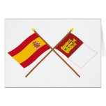 Crossed flags of Spain and Castilla-La Mancha cards