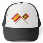 Crossed flags of Spain and Castilla-La Mancha hats
