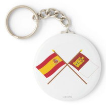 Crossed flags of Spain and Castilla-La Mancha Key Chain