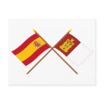Crossed flags of Spain and Castilla-La Mancha Postcards