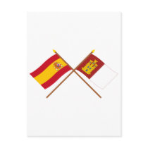 Crossed flags of Spain and Castilla-La Mancha Post Card
