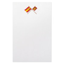 Crossed flags of Spain and Castilla-La Mancha Stationery Design