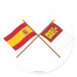 Crossed flags of Spain and Castilla-La Mancha Sticker