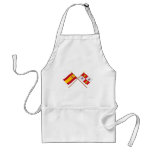 Crossed flags of Spain and Castilla y León aprons