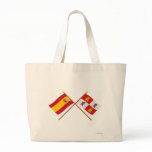 Crossed flags of Spain and Castilla y León bags