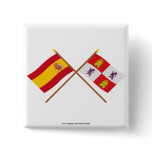 Crossed flags of Spain and Castilla y León buttons