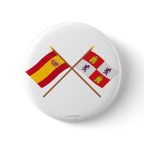 Crossed flags of Spain and Castilla y León Pin