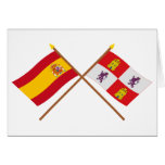 Crossed flags of Spain and Castilla y León cards