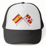 Crossed flags of Spain and Castilla y León hats