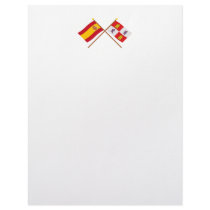 Crossed flags of Spain and Castilla y León Custom Letterhead