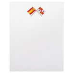 Crossed flags of Spain and Castilla y León Custom Letterhead