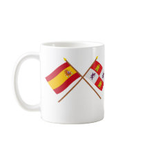 Crossed flags of Spain and Castilla y León Mugs
