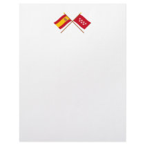 Crossed flags of Spain and Madrid Personalized Letterhead