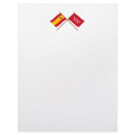 Crossed flags of Spain and Madrid Personalized Letterhead