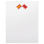 Crossed flags of Spain and Navarra Custom Letterhead