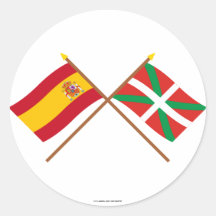Crossed flags of Spain and País Vasco (Euskadi) Sticker