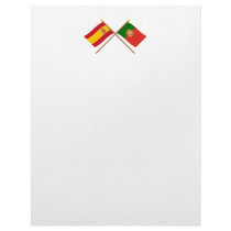 Crossed Flags of Spain and Portugal letterhead