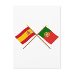 Crossed Flags of Spain and Portugal Postcard
