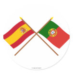 Crossed Flags of Spain and Portugal stickers