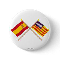 Crossed flags of Spain and the Balearic Islands Pin