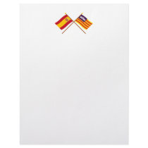 Crossed flags of Spain and the Balearic Islands Personalized Letterhead