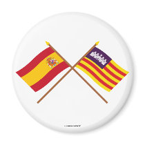 Crossed flags of Spain and the Balearic Islands Magnets
