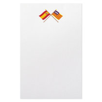 Crossed flags of Spain and the Balearic Islands Stationery