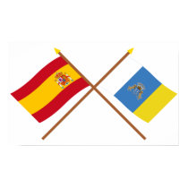 Crossed Flags of Spain and the Canary Islands posters