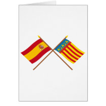 Crossed flags of Spain and Valencia Card