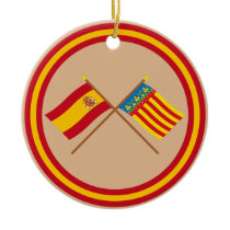 Crossed flags of Spain and Valencia Christmas Tree Ornaments