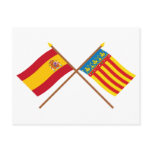 Crossed flags of Spain and Valencia Postcards