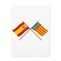 Crossed flags of Spain and Valencia Post Card