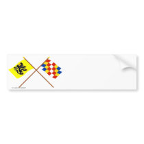 Crossed Flanders and Antwerp Flags Bumper Stickers