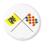 Crossed Flanders and Antwerp Flags Magnet