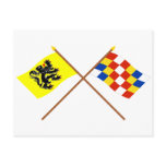 Crossed Flanders and Antwerp Flags Postcards