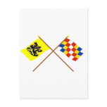 Crossed Flanders and Antwerp Flags Post Card