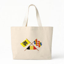 Crossed Flanders and Antwerp Flags with Belgium Bags