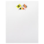 Crossed Flanders and Antwerp Flags with Belgium Personalized Letterhead